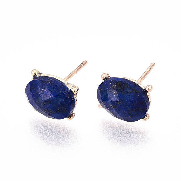 Natural Lapis Lazuli Stud Earrings