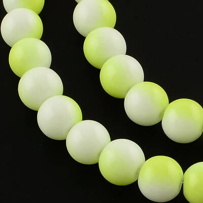 Two-Color Baking Painted Glass Bead Strands