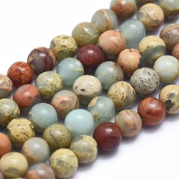 Natural Aqua Terra Jasper Beads Strands