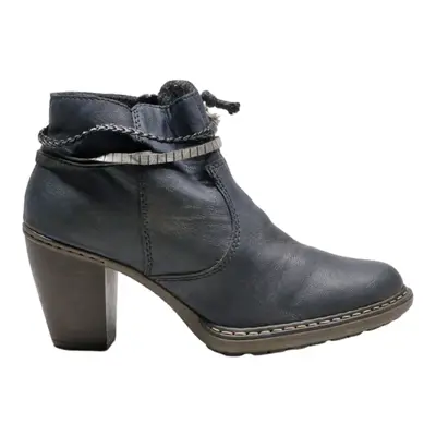 RIEKER Ankle Boots Blue Leather Womens UK 5