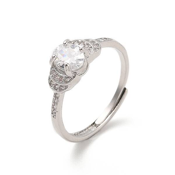Brass Micro Pave Cubic Zirconia Rings