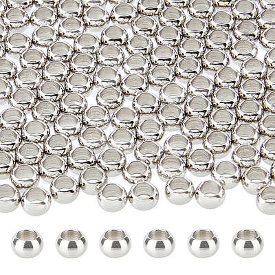200Pcs 304 Stainless Steel Rondelle Spacer Beads