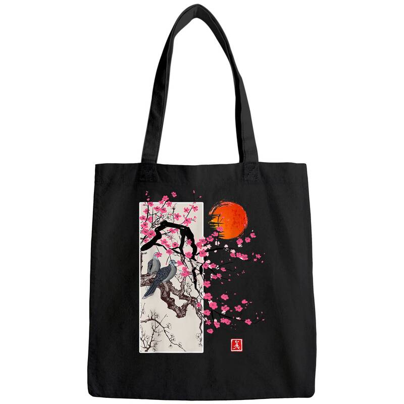 Vintage Sakura Blossom Japanese Cherry Scenery Gift Tee Tote Bag