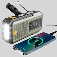 Hand-Crank/Solar Radio, Emergency Audio Radio Equipment with 2000mAh Power Bank & LED Light, Summer Portable Compact SOS Alar...
