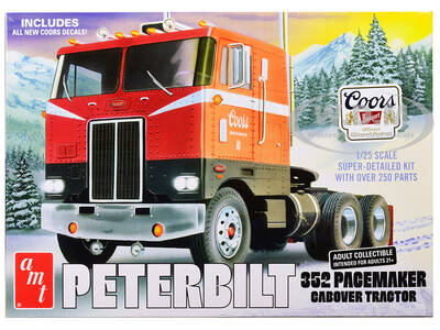 Skill 3 Model Kit Peterbilt 352 Pacemaker Cabover Tractor Coors 1/25 Scale Model by AMT