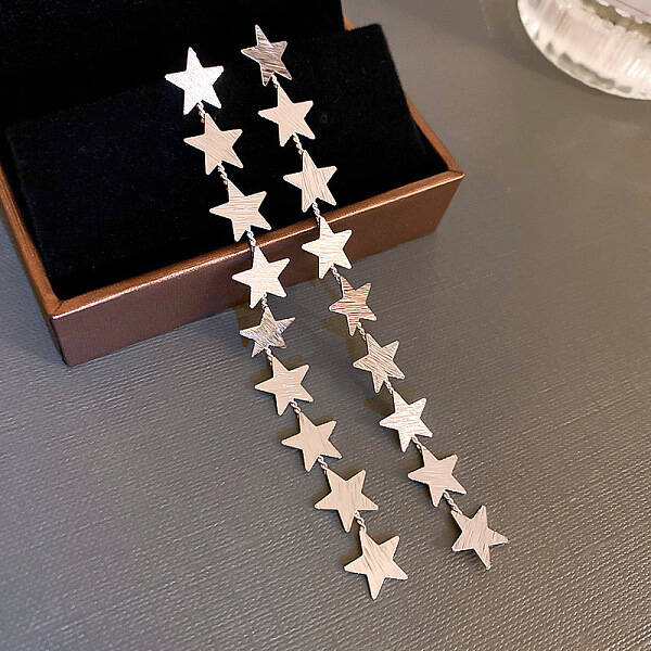 Silver Needle Silver Earrings Fashion Metal Earrings Simple Design Earrings