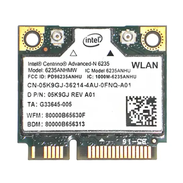 6235AN.HMWWB Intel Advanced-N Centrino 6205 Dual Band 300Mbps 2.4GHz / 5GHz IEEE 802.11a/b/g/n Bluetooth 4.0 Half Mini PCI Ex...