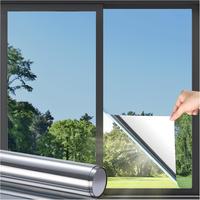 [New Deal] Window Privacy Film - Static Cling Anti UV Sun Blocking Reflective Mirror Film, 17.5 x 78.7, Heat Control See Out ...