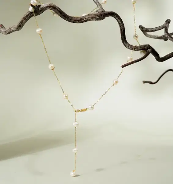 T60 5-6mm Pearl Necklace fresh water pearls （2 pieces）