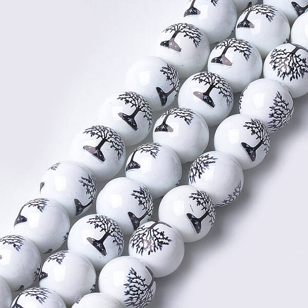 Printed & Spray Painted Glass Beads