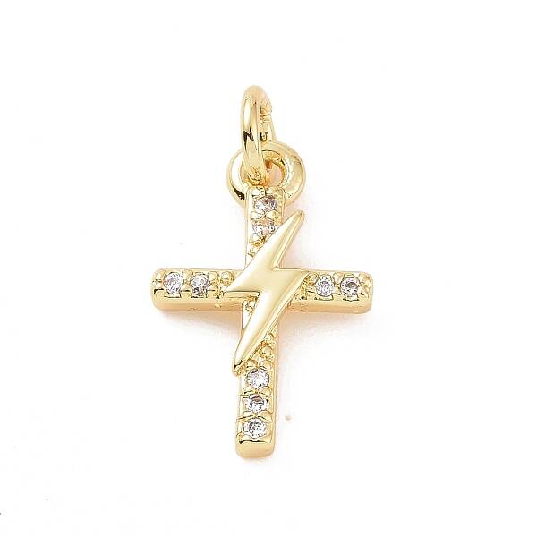 Brass Micro Pave Cubic Zirconia Charms