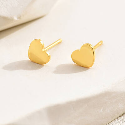 Fashionable Stainless Steel Heart Stud Earrings