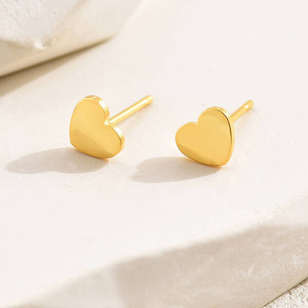 Fashionable Stainless Steel Heart Stud Earrings