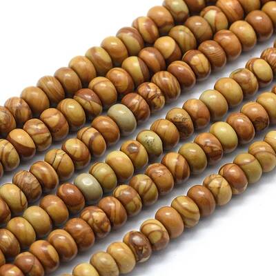 Natural Wood Lace Stone Beads Strands