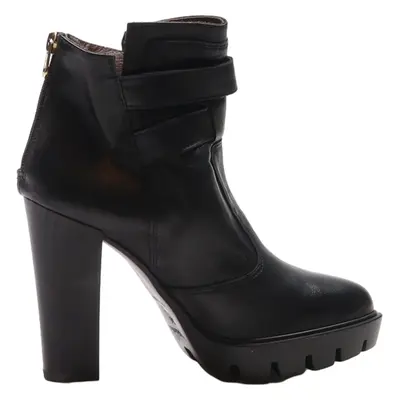 NERO GIARDINI Block Heels Black Leather Womens UK 3
