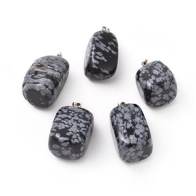 Natural Snowflake Obsidian Pendants
