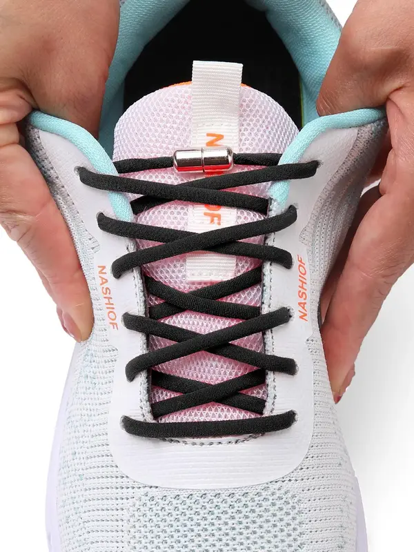 2025 Summer No Tie Elastic Shoelaces, Metal Capsule Button Design Shoelace, Casual Simple Plain Color Shoelace for Sneakers a...