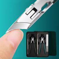 Slant Edge Nail Clipper 3-Piece Set-Slant Curved Blade Nail Clipper,with Glass Polishing File and Nail Spoon,for Elderly Thic...