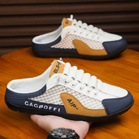 2025 Baotou half-tray shoes men's summer new mesh breathable one-pedal lazy shoes fashionable breathable mesh shoes Boy Footw...