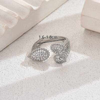 Vintage Luxury Teardrop Brass Cuff Ring