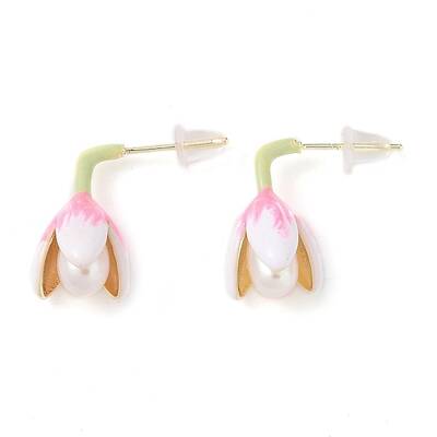 Flower Natural Pearl Stud Earrings