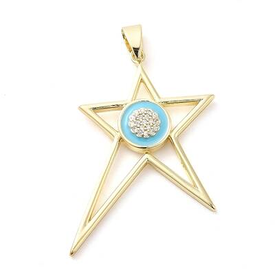 Real 18K Gold Plated Brass Clear Cubic Zirconia Pendants