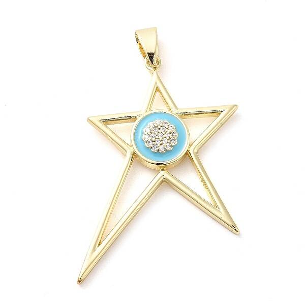 Real 18K Gold Plated Brass Clear Cubic Zirconia Pendants