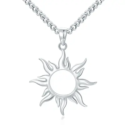 Sterling Silver Sun Pendant Necklace