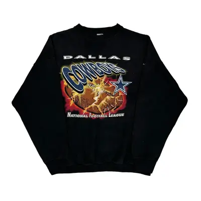 Made In Usa Dallas Cowboys Logo 7 Nfl Sweatshirt - XL Black Cotton Blend