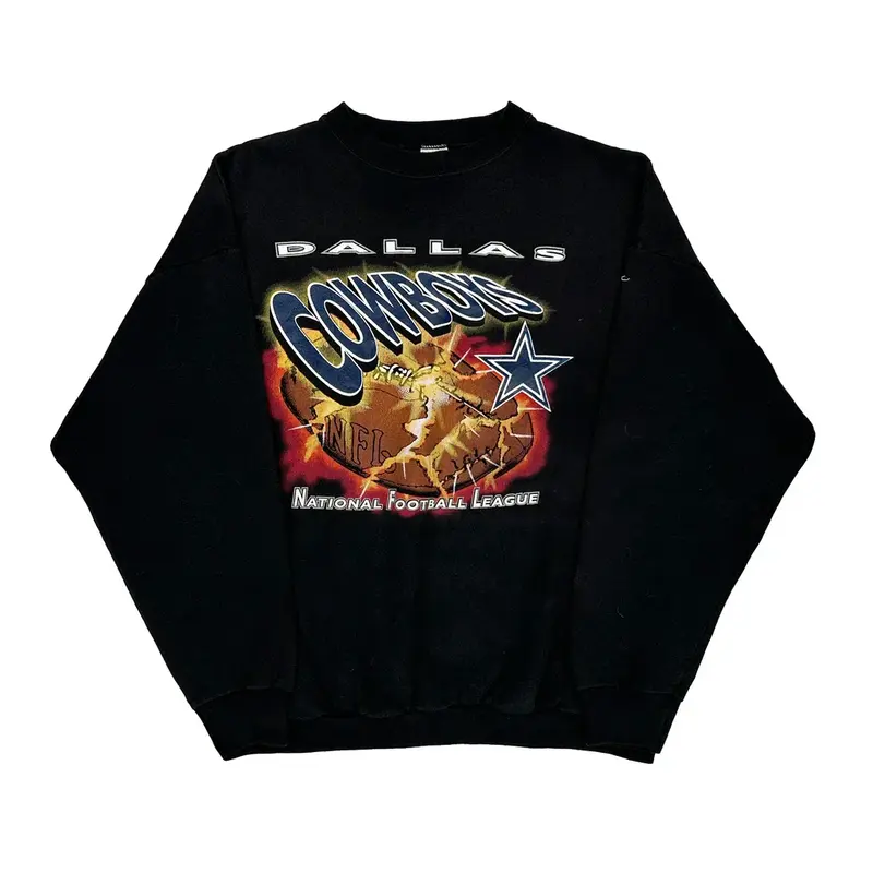 Made In Usa Dallas Cowboys Logo 7 Nfl Sweatshirt - XL Black Cotton Blend
