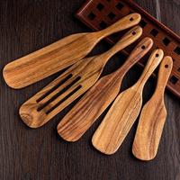 Wooden Spatula Set, Durable Wooden Stir-fry Spatulas, Extended Long Shovel, Non Stick Cooking Utensils for Kitchen