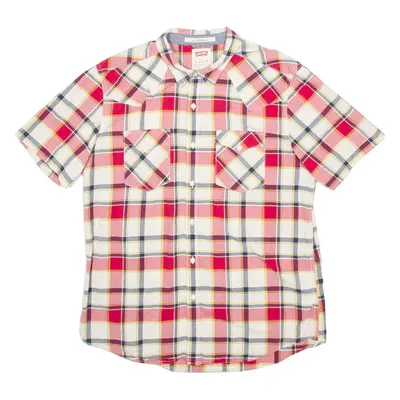 LEVI'S Mens Shirt Red Plaid XL