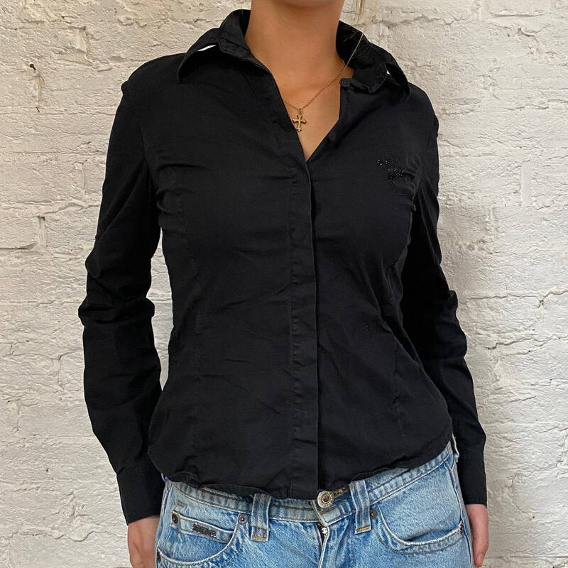 Versace Shirt - Small Black Cotton