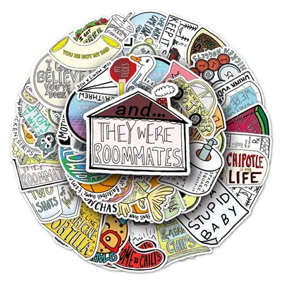 Cartoon Graffiti Sticker, 50pcs/set Cute Cartoon Sticker, Waterproof Decorative Sticker for DIY Scrapbooking Laptop Luggage W...