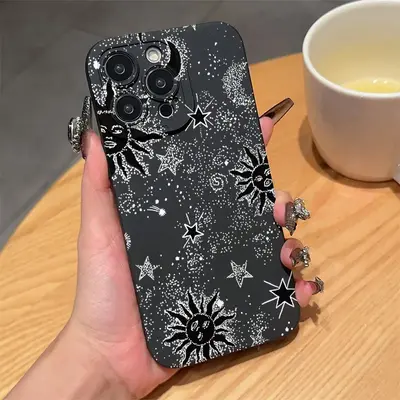 Star & Moon Pattern Phone Case, Anti-drop Cellphone Protective Case, Total Protective Shockproof Mobile Phone Cover for iPhon...