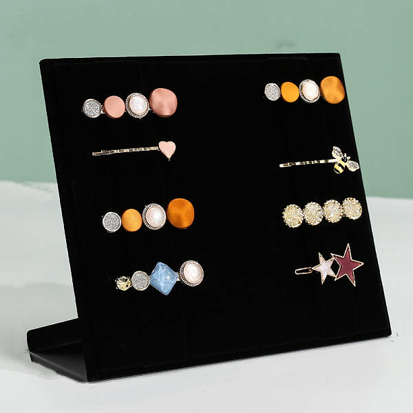 2 Rows Velvet Hair Claw Clip Organizer Holder for Women Girls