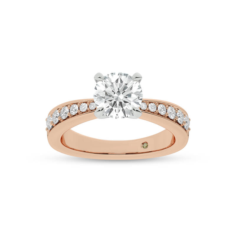 Rome Classic Pavé Set Round Lab Grown Diamond Engagement Ring | 14K Rose Gold 2 1/3 CT. TW.