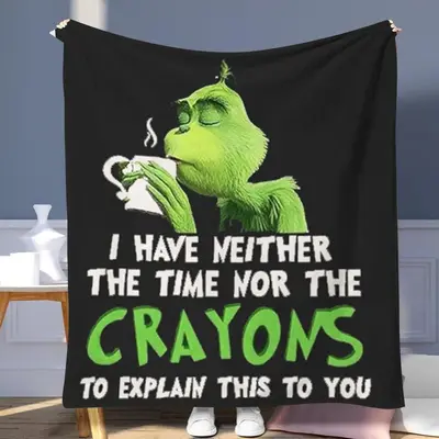 Cartoon Design Blanket, Soft Comfortable Throw Blanket, Warm Napping Blanket for Home Office Travel Outdoor Camping