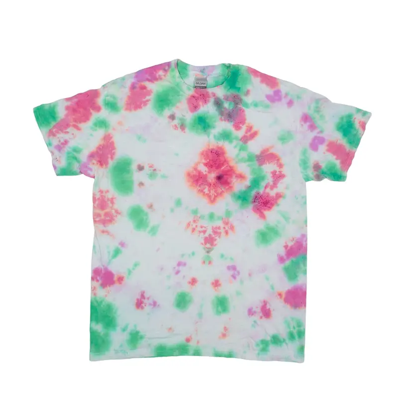 GILDAN Tie Dye T-Shirt Green Short Sleeve Mens M