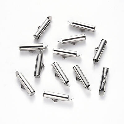 Non-Tarnish 304 Stainless Steel Slide On End Clasp Tubes