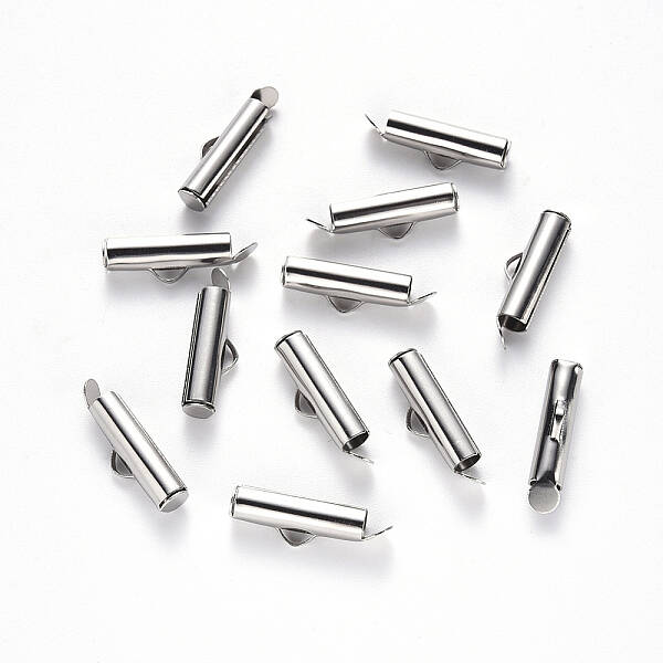 Non-Tarnish 304 Stainless Steel Slide On End Clasp Tubes
