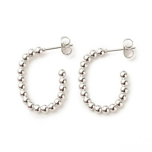 Non-Tarnish 304 Stainless Steel Oval Stud Earrings