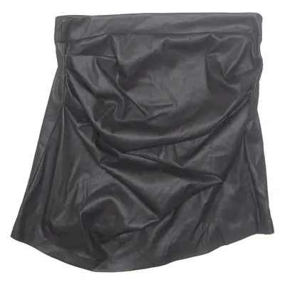 Womens Straight Skirt Black Knee Length Leather M