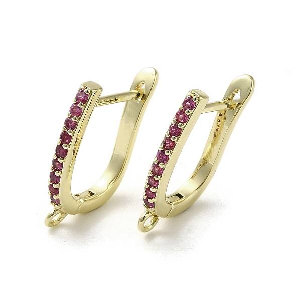 Brass Micro Pave Cubic Zirconia Hoop Earring Findings