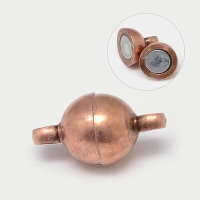 Round Brass Magnetic Clasps with Loops
