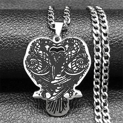 304 Stainless Steel Black Enamel Double Raven Pendant Necklaces