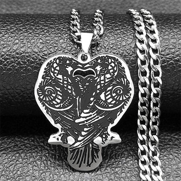 304 Stainless Steel Black Enamel Double Raven Pendant Necklaces