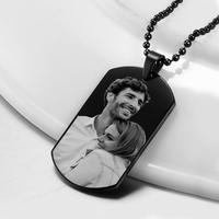 Unique Personalized stainless steel photo Dog tag keychain Necklace,Perfect gift for Christmas,Thanksgiving,Birthday,Memory G...