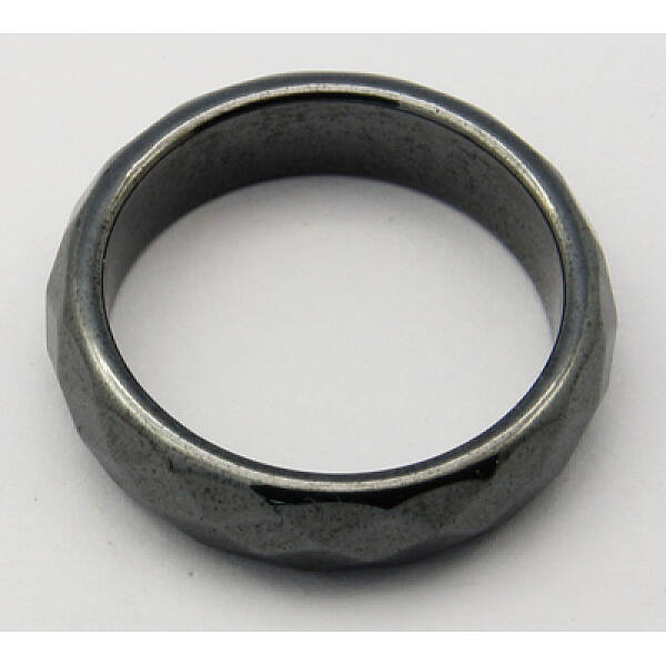Non-Magnetic Synthetic Hematite Wide Band Rings