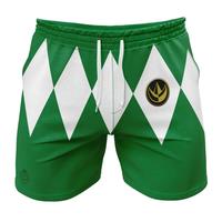 Green Ranger Mighty Morphin Power Rangers Men Shorts, Swim Trunks, Summer Hawaiian Shorts